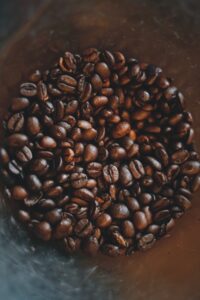 circle of coffee beans