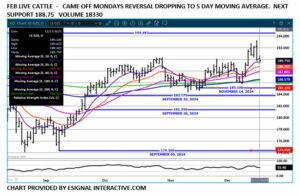 eSignal Feb LC chart on 12.18.24