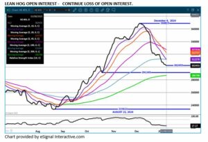 eSignal LH open interest chart on 1.8.25