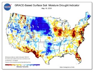 NASA GRACE Drought Indicator map