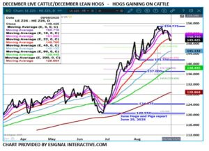 eSignal Dec LC/LH spread for 9.9.25